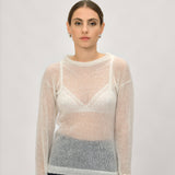 handmade top made in RMS mohair and silk from a sustainable and slow fashion studio. Handmade in Belgium