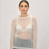 handmade top made in RMS mohair and silk from a sustainable and slow fashion studio. Handmade in Belgium 